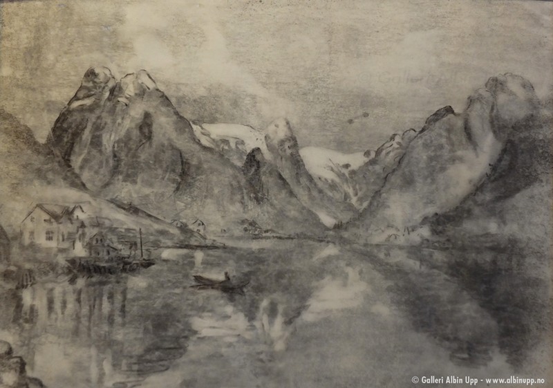 8444  fra Sogn: Mot breen 42x58cm  Pris etter avtale